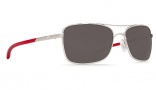 Costa Del Mar Palapa Sunglasses Palladium with Crystal Red Temples Sunglasses - Gray Glass / 580G