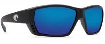 Costa Del Mar Tuna Alley Sunglasses Matte Black Frame Sunglasses - Blue Mirror 400G