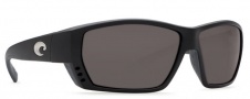Costa Del Mar Tuna Alley Sunglasses Matte Black Frame Sunglasses - Gray 580P