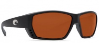 Costa Del Mar Tuna Alley Sunglasses Matte Black Frame Sunglasses - Copper 580G