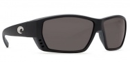 Costa Del Mar Tuna Alley Sunglasses Matte Black Frame Sunglasses - Gray 580G
