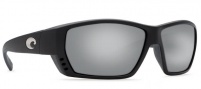 Costa Del Mar Tuna Alley Sunglasses Matte Black Frame Sunglasses - Silver Mirror 580G