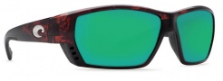 Costa Del Mar Tuna Alley Sunglasses Tortoise Frame Sunglasses - Green Mirror 580G