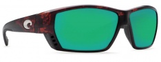 Costa Del Mar Tuna Alley Sunglasses Tortoise Frame Sunglasses - Green Mirror 400G