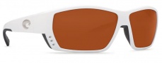 Costa Del Mar Tuna Alley Sunglasses White Frame Sunglasses - Copper 580G