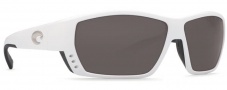 Costa Del Mar Tuna Alley Sunglasses White Frame Sunglasses - Gray 580G