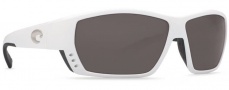 Costa Del Mar Tuna Alley Sunglasses White Frame Sunglasses - Gray 580P