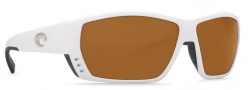 Costa Del Mar Tuna Alley Sunglasses White Frame Sunglasses - Amber 580P