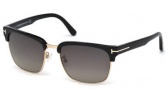 Tom Ford FT0367 Sunglasses River Sunglasses - 01D - shiny black / smoke polarized