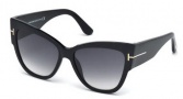 Tom Ford FT0371 Sunglasses Anoushka Sunglasses - 01B Shiny Black / Grey Gradient