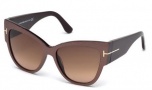 Tom Ford FT0371 Sunglasses Anoushka Sunglasses - 50F Dark Brown / Other / Brown Gradient