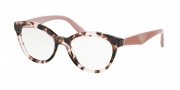 Prada PR 11RV Eyeglasses Triangle Eyeglasses - ROJ1O1 Pink Havana