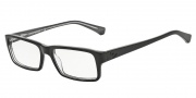 Emporio Armani EA3003 Eyeglasses Eyeglasses - 5055 Black on Gray Transparent