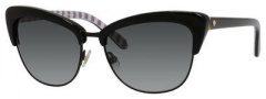 Kate Spade Genette/S Sunglasses Sunglasses - 0W87 Black (Y7 gray gradient lens)