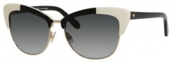 Kate Spade Genette/S Sunglasses Sunglasses - 0W86 Black Ivory (Y7 gray gradient lens)