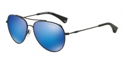 Emporio Armani EA2010 Sunglasses Sunglasses - 300155 Matte Black / Light Green Mirror Blue