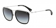 Emporio Armani EA2023 Sunglasses Sunglasses - 30458G Matte Silver / Black / Grey Gradient