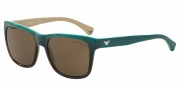 Emporio Armani EA4041 Sunglasses Sunglasses - 534573 Green Gradient Brown on Beige