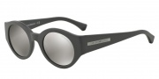 Emporio Armani EA4044 Sunglasses Sunglasses - 53666G Matte Grey / Light Grey Mirror Silver