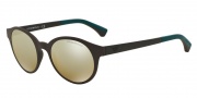 Emporio Armani EA4045 Sunglasses Sunglasses - 53425A Matte Brown / Light Brown Mirror Gold