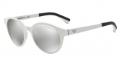 Emporio Armani EA4045 Sunglasses Sunglasses - 53446G Matte White / Light Grey Mirror Silver