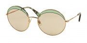 Miu Miu 51QS Sunglasses Sunglasses - TWN4l2 Transparent Green / Light Brown