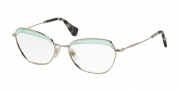 Miu Miu 51NV Eyeglasses Eyeglasses - TFE1O1 Pale Gold / Opal Green