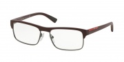 Prada Sport PS 06FV Eyeglasses Eyeglasses - UAY1O1 Burgundy Rubber