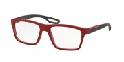 Prada Sport PS 07FV Eyeglasses Eyeglasses - UAR1O1 Top Red Rubber on Grey