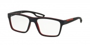 Prada Sport PS 07FV Eyeglasses Eyeglasses - UAS1O1 Top Blue Rubber on Red