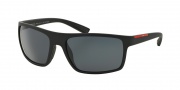 Prada Sport PS 02QS Sunglasses Sunglasses - DG05Z1 Black Rubber / Polarized Grey