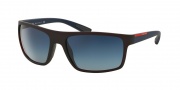 Prada Sport PS 02QS Sunglasses Sunglasses - UAW8Z1 Burgundy Rubber / Light Grey Gradient Dark Blue
