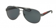 Prada PS 55QS Sunglasses Sunglasses - DG15Z1 Gunmetal Rubber / Polarized Grey