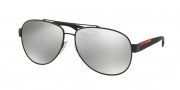 Prada PS 55QS Sunglasses Sunglasses - TIG2B0 Grey Rubber / Light Grey Mirror Silver