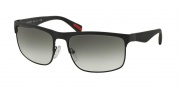 Prada Sport PS 56PS Sunlgasses Rubbermax Sunglasses - DG00A7 Black Rubber / Grey Gradient
