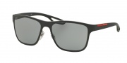 Prada PS 56QS Sunglasses LJ Silver Sunglasses - TIG3C2 Grey Rubber / Dark Grey