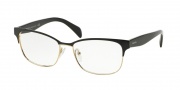 Prada PR 65RV Eyeglasses Eyeglasses - QE31O1 Black on Pale Gold