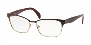 Prada PR 65RV Eyeglasses Eyeglasses - UAN1O1 Burgundy on Pale Gold
