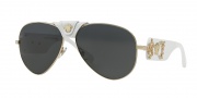 Versace VE2150Q Sunglasses Sunglasses - 134187 Gold White / Grey Lens
