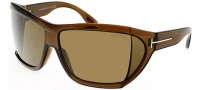 Tom Ford FT0402 Sunglasses Sedgewick Sunglasses - 48E Shiny Dark Brown / Brown