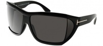 Tom Ford FT0402 Sunglasses Sedgewick Sunglasses - 01A Shiny Black / Smoke
