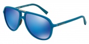 Dolce & Gabbana DG6092 Sunglasses Sunglasses - 289425 Turquoise Rubber / Green Mirror Light Blue