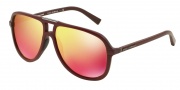 Dolce & Gabbana DG6092 Sunglasses Sunglasses - 28956Q Bordeaux Rubber / Red Multilayer