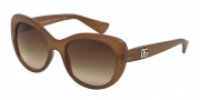Dolce & Gabbana DG6090 Sunglasses Logo Execution Sunglasses - 267913 Matte Opal Brown / Brown Gradient