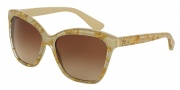 Dolce & Gabbana DG4251 Sunglasses Sunglasses - 274713 Leaf Gold on Ivory / Brown Gradient