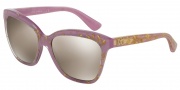 Dolce & Gabbana DG4251 Sunglasses Sunglasses - 29196G Leaf Gold on Violet / Light Brown Mirror Gold