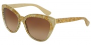 Dolce & Gabbana DG4250 Sunglasses Sunglasses - 274713 Leaf Gold on Ivory / Brown Gradient