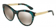 Dolce & Gabbana DG4243 Sunglasses Sicilian Taste Sunglasses - 28876G Petroleum Cube / Light Brown Mirror Gold