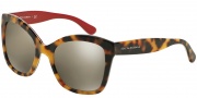 Dolce & Gabbana DG4240 Sunglasses Contemporary Sunglasses - 28936G Top Havana on Red / Light Brown Mirror Dark Gold