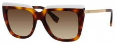 Fendi 0087/S Sunglasses Sunglasses - 0CUM White Havana Gold (JD brown gradient lens)